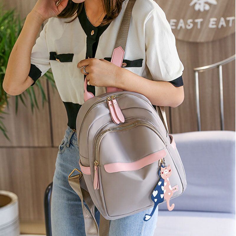 Naisten Oxford Waterproof Cartoon Multi-carry Patchwork Casual Reppu