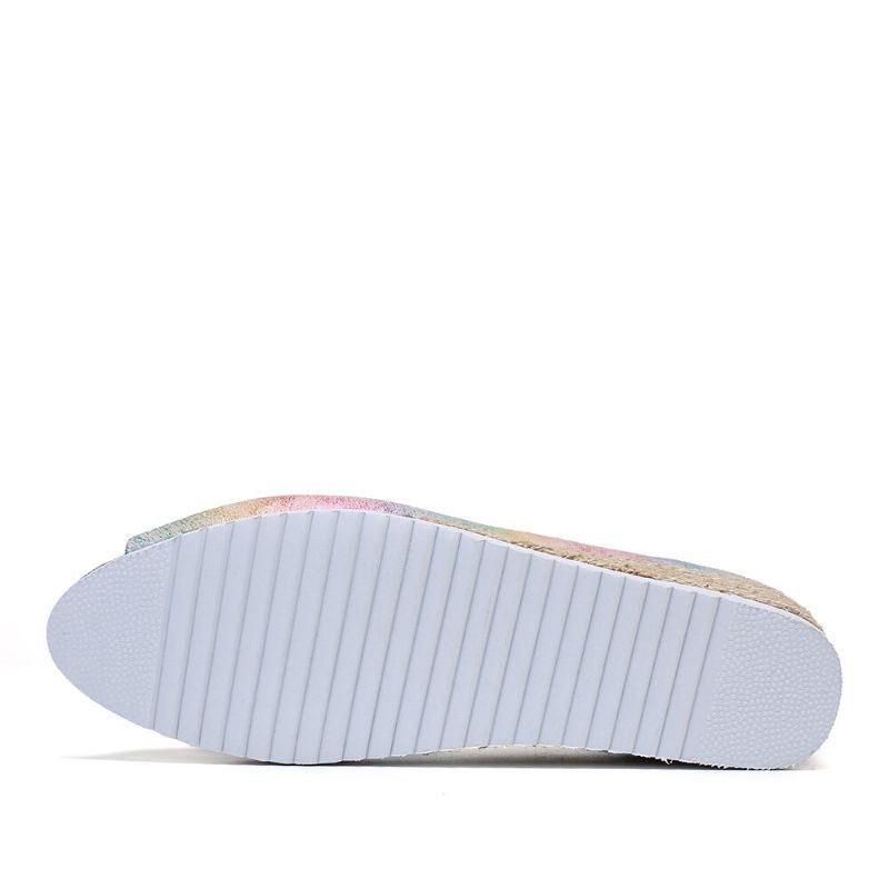 Naisten Värikkäät Espadrille Mukavat Wedge Peep Toe Alustat