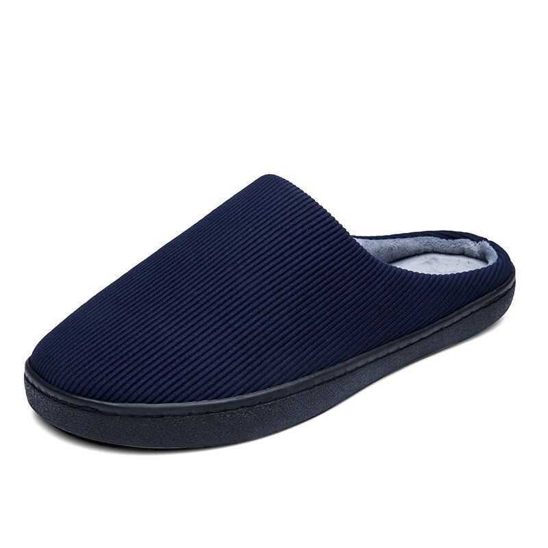 Miesten Pure Color Pyöreä Toe Liukumattomat Lämpimät Slip-on Kotitossut