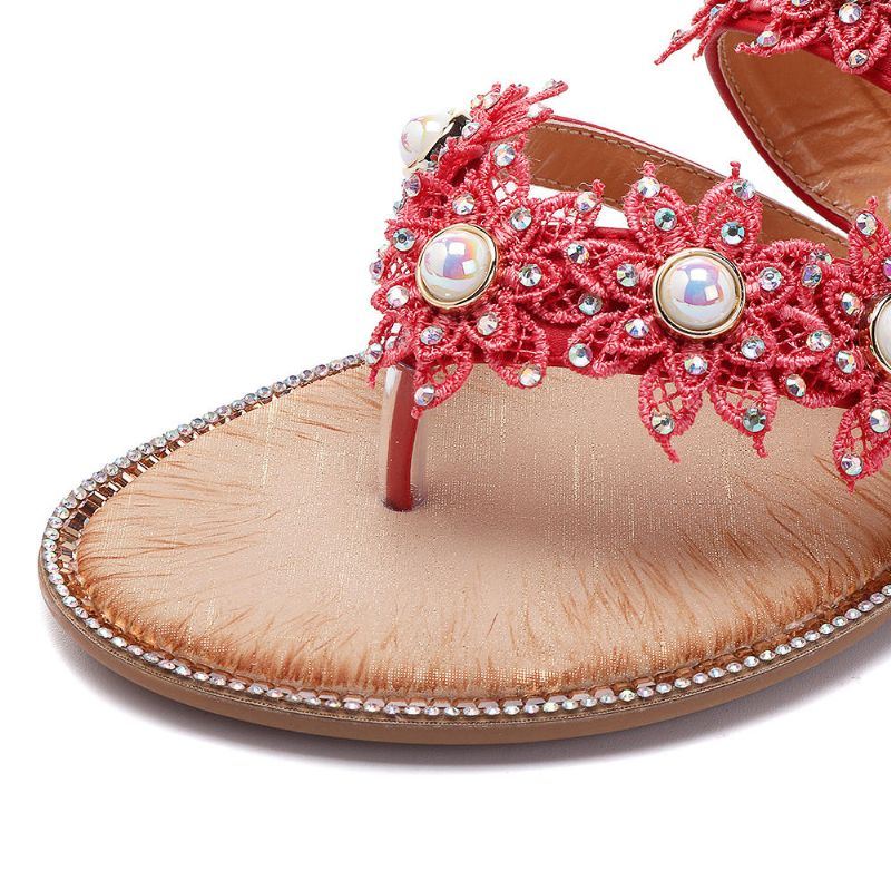 Naisten Pearl Flowers -kengät Vapaa-ajan Tossut