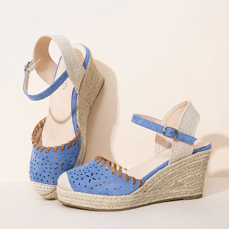 Naisten Espadrilles Cutout Nilkkahihna Rennot Wedge Sandaalit