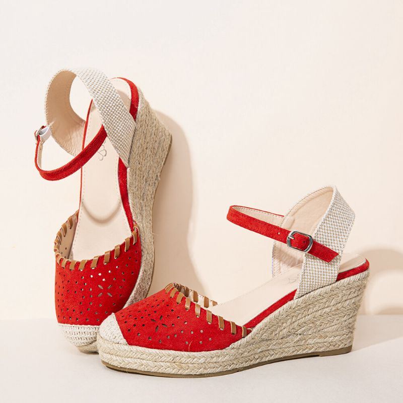 Naisten Espadrilles Cutout Nilkkahihna Rennot Wedge Sandaalit