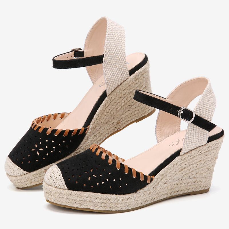 Naisten Espadrilles Cutout Nilkkahihna Rennot Wedge Sandaalit