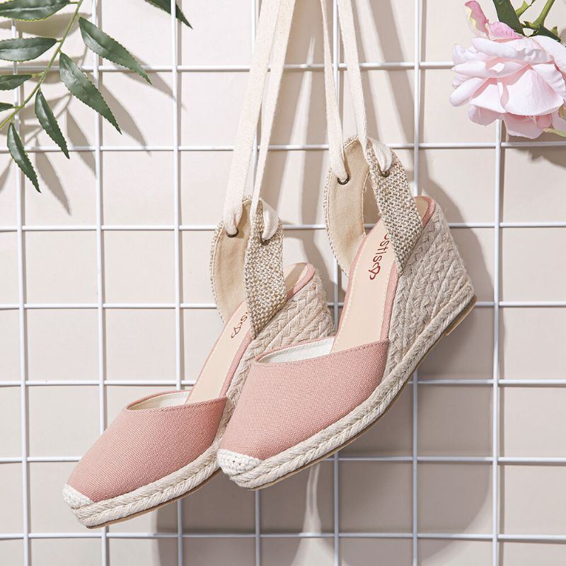 Naisten Espadrilles Strappy Rennot Summer Wedge Sandaalit