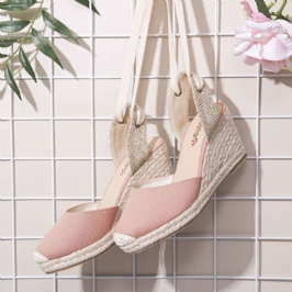 Naisten Espadrilles Strappy Rennot Summer Wedge Sandaalit