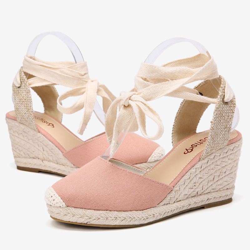 Naisten Espadrilles Strappy Rennot Summer Wedge Sandaalit