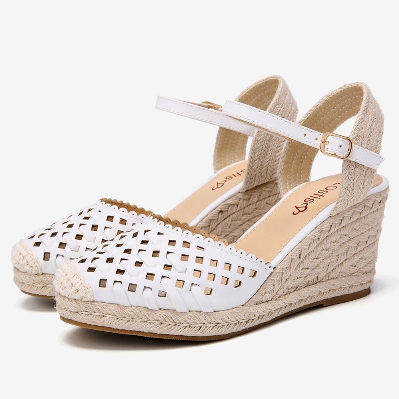 Naisten Hollow Out Espadrilles Wedge Sandaalit