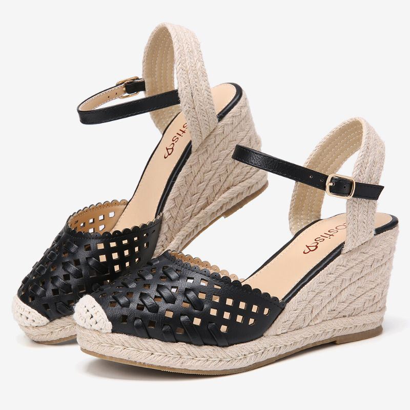 Naisten Hollow Out Espadrilles Wedge Sandaalit