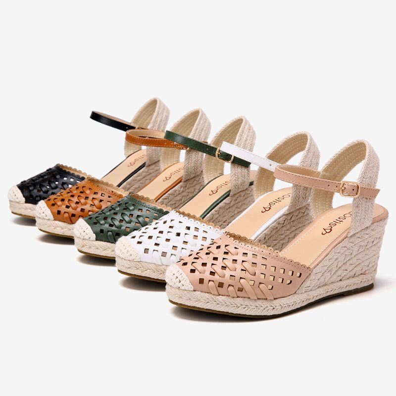 Naisten Hollow Out Espadrilles Wedge Sandaalit