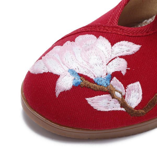 Naisten Kukkakirjonta Mukavat Rento Sandaalit