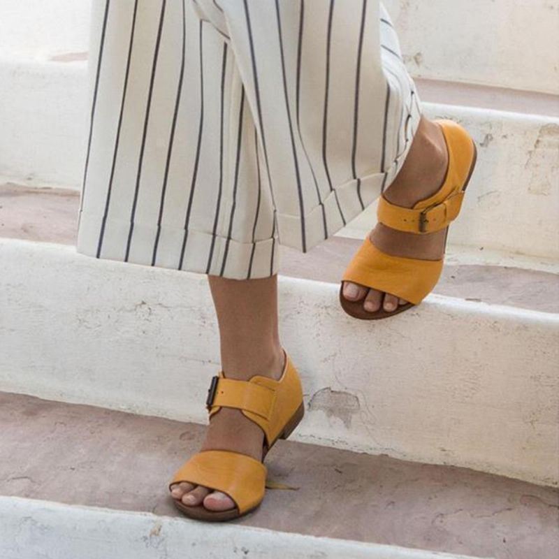 Naisten Suuret Rome Peep Toe -solki Litteät Sandaalit