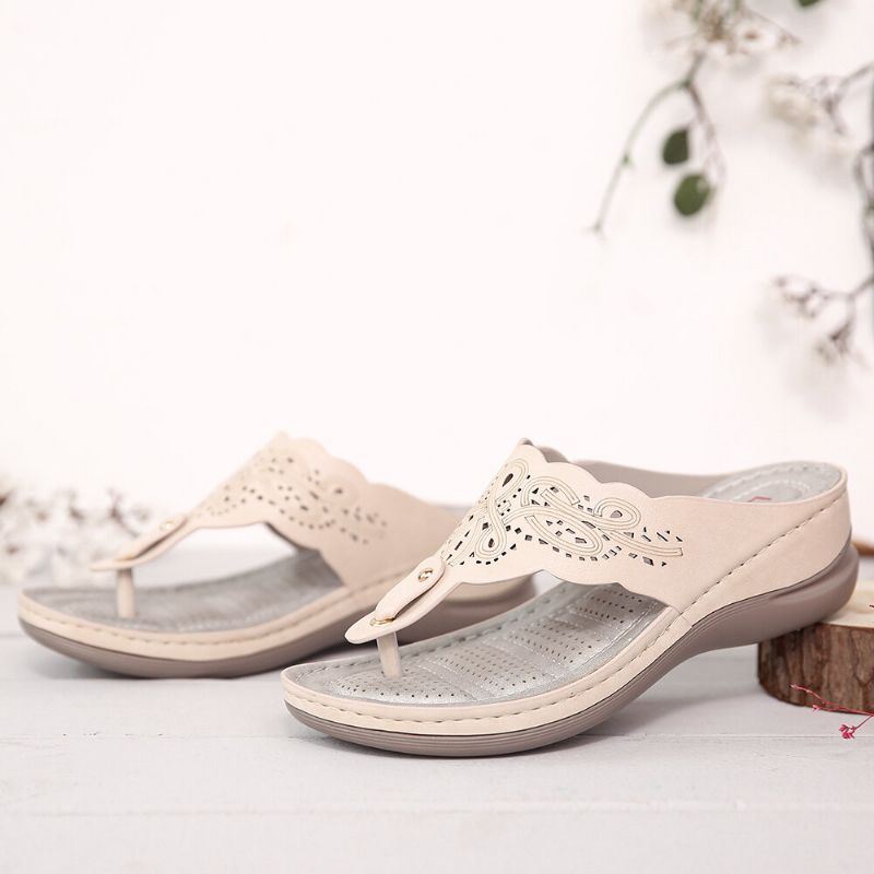 Naisten Varvastossut Clip Toe Slip On Rennot Wedge Sandaalit