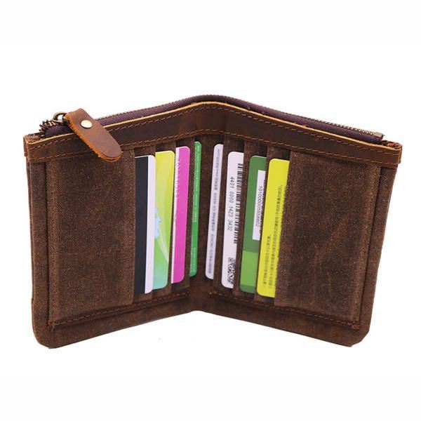 Kangas Vintage Wallet Bifold 8 Card Slot Kolikkolaukku Miehille