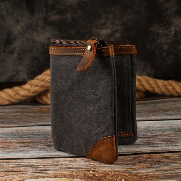 Kangas Vintage Wallet Bifold 8 Card Slot Kolikkolaukku Miehille