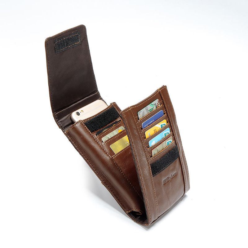Miesten Aito Nahka Vintage-korttikotelo Puhelinlaukku Iphone 8p:lle