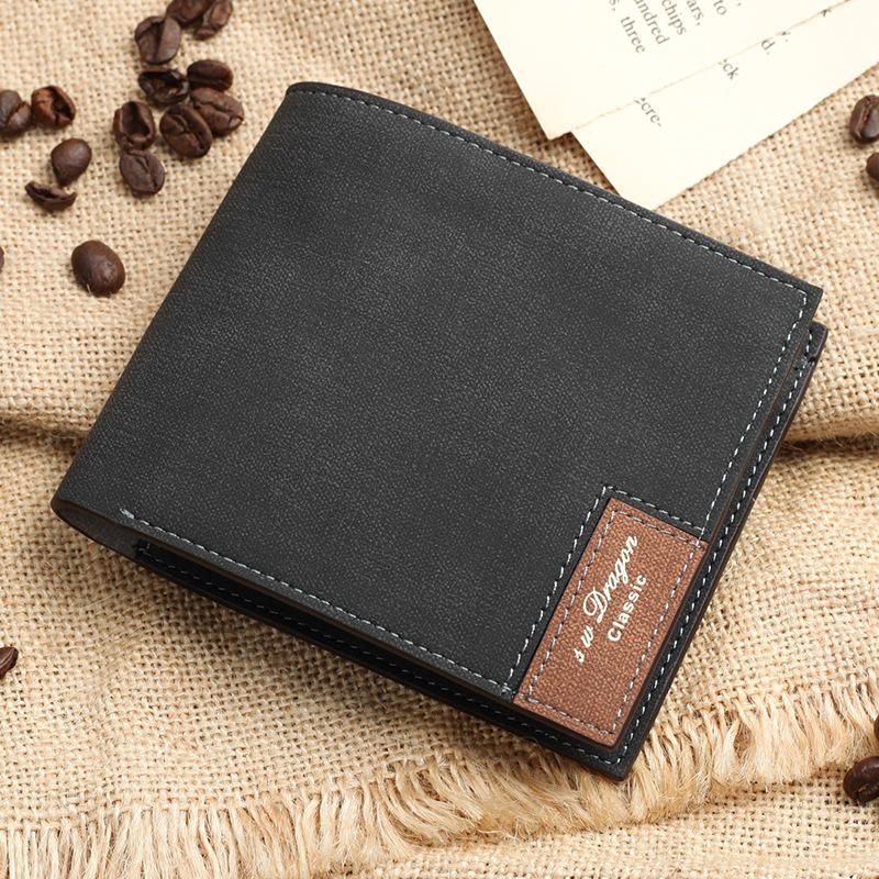 Miesten Pehmeä Pu-lompakko Bifold Minimalistinen Money Clip Card -kotelo