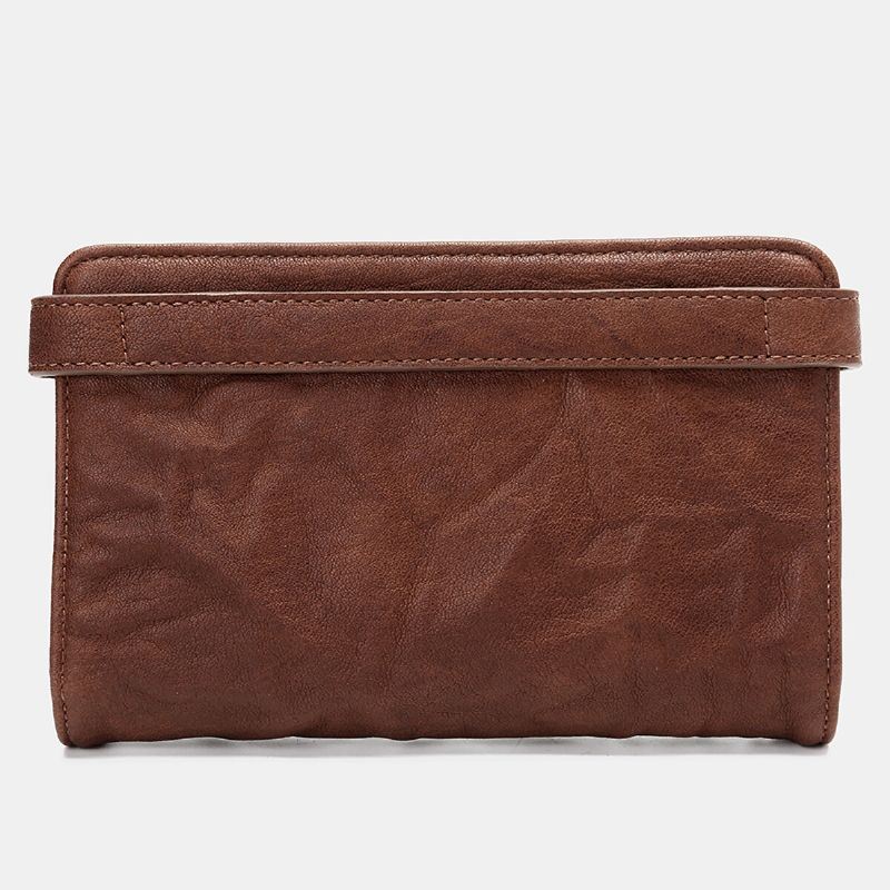 Miesten Pitkä Bifold Vintage Lompakko Monikorttipaikka Korttikotelo Puhelinlaukku Kukkaro Kytkimet Laukku