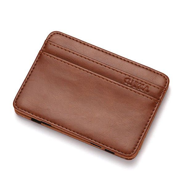 Miesten Pu Money Card Clip Magic Wallet Clutch Bus Card Bag -laukku