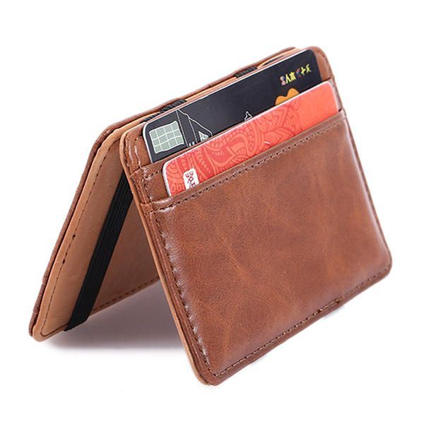 Miesten Pu Money Card Clip Magic Wallet Clutch Bus Card Bag -laukku