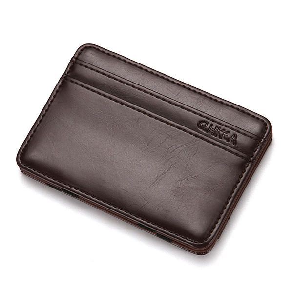 Miesten Pu Money Card Clip Magic Wallet Clutch Bus Card Bag -laukku