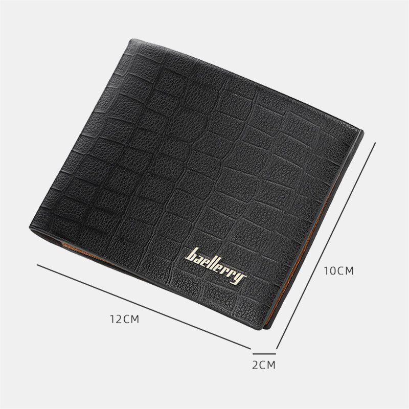 Miesten Pu Nahka Lyhyt 6 Card Slot Korttikotelo Business Fashion Bifold Ohut Ajokortti Lompakko Kolikkokukkaro