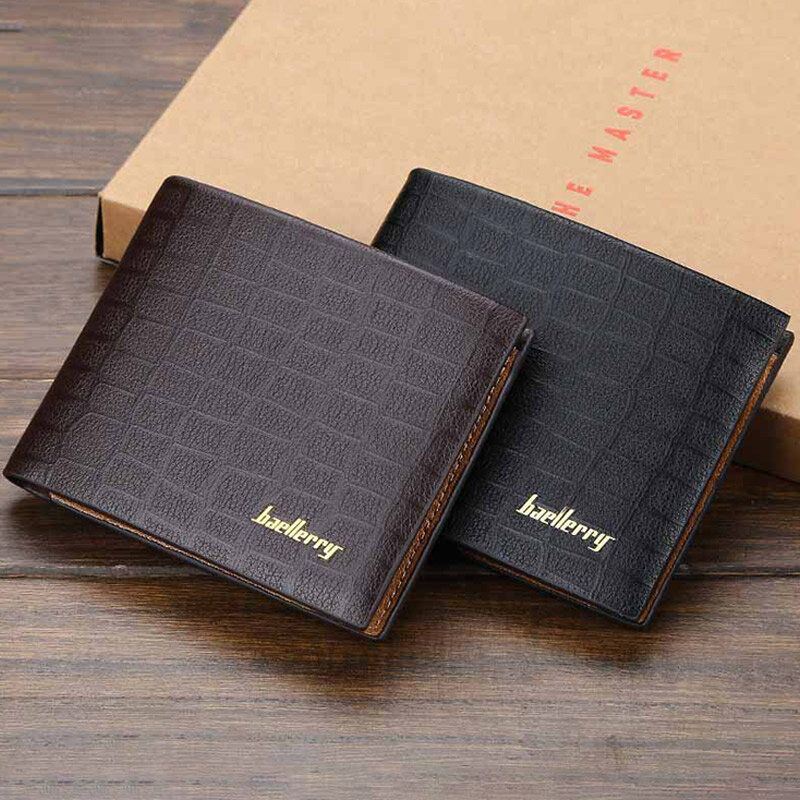 Miesten Pu Nahka Lyhyt 6 Card Slot Korttikotelo Business Fashion Bifold Ohut Ajokortti Lompakko Kolikkokukkaro