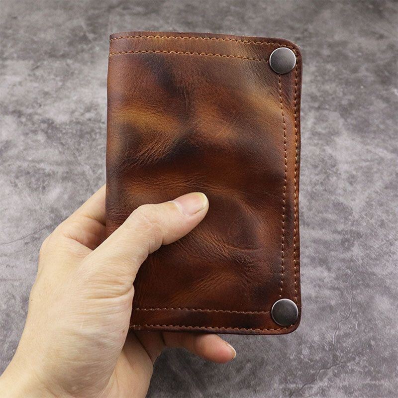 Miesten Retro Aito Nahka Vanha 8 Card Slots Korttikotelo Money Clip Lompakko