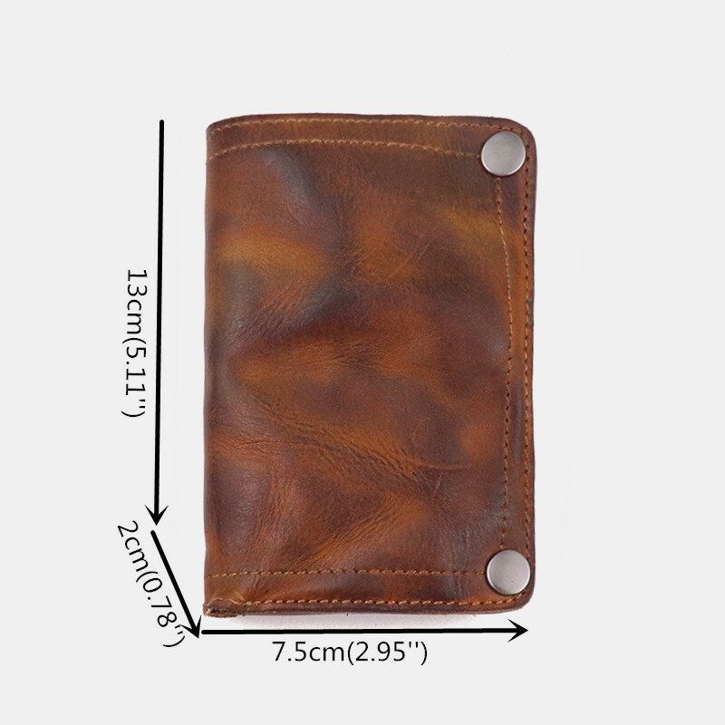 Miesten Retro Aito Nahka Vanha 8 Card Slots Korttikotelo Money Clip Lompakko