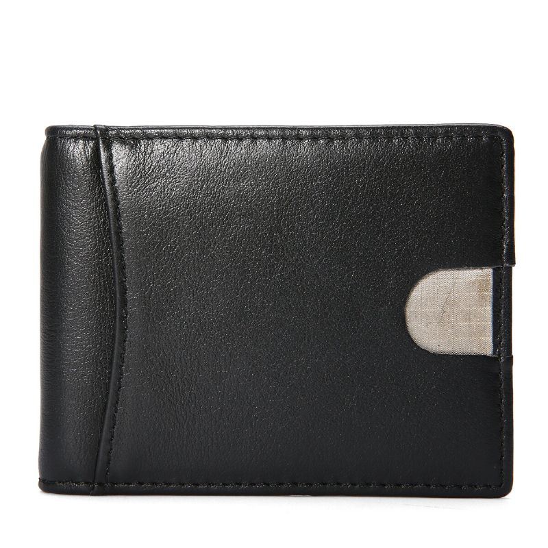 Miesten Slim Bifold Blocking Lompakot Retro Casual Aitoa Nahkaa Lyhyt Monikorttipaikka Korttipidike Rahaklipsi