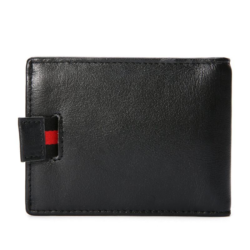 Miesten Slim Bifold Blocking Lompakot Retro Casual Aitoa Nahkaa Lyhyt Monikorttipaikka Korttipidike Rahaklipsi