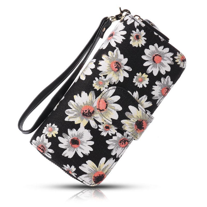 Naisten Canvas Bohemian Long Wallet Muti-kolikkopeli