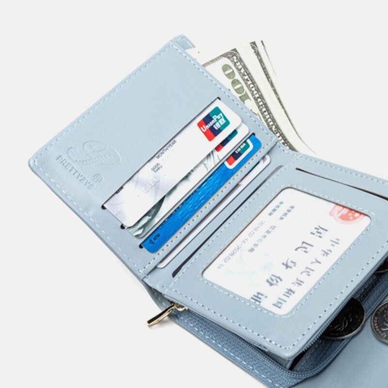 Naisten Kolminkertainen Lyhyt Lompakko Leaf Line Design Yksinkertainen Taitettava Rahaklipsi Monikorttipaikkakorttikotelo
