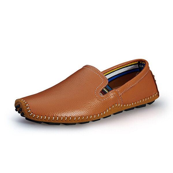 Miehet Nahka Vapaa-ajan Ulkona Ajaminen Slip On Flats Loafers Kengät