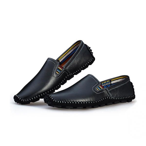 Miehet Nahka Vapaa-ajan Ulkona Ajaminen Slip On Flats Loafers Kengät