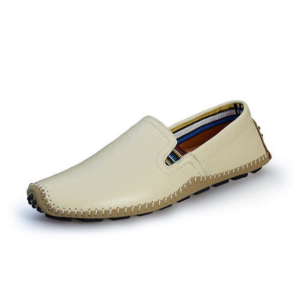 Miehet Nahka Vapaa-ajan Ulkona Ajaminen Slip On Flats Loafers Kengät