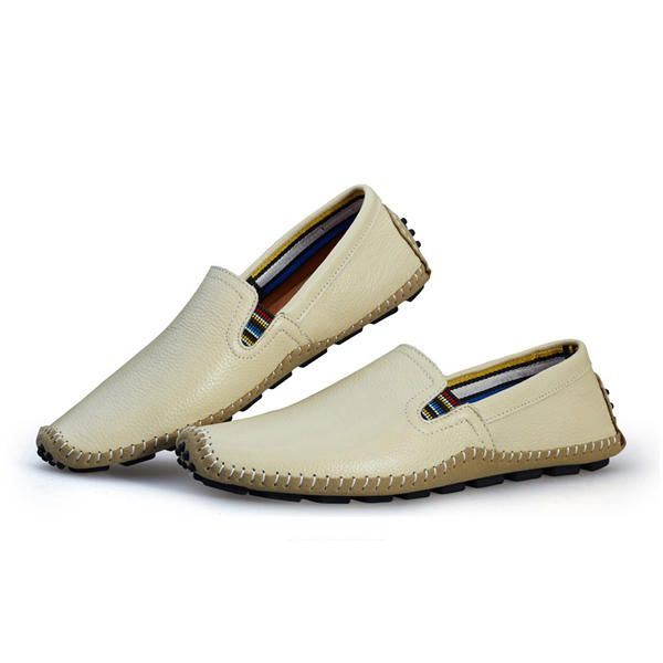 Miehet Nahka Vapaa-ajan Ulkona Ajaminen Slip On Flats Loafers Kengät