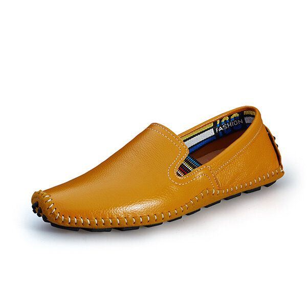 Miehet Nahka Vapaa-ajan Ulkona Ajaminen Slip On Flats Loafers Kengät