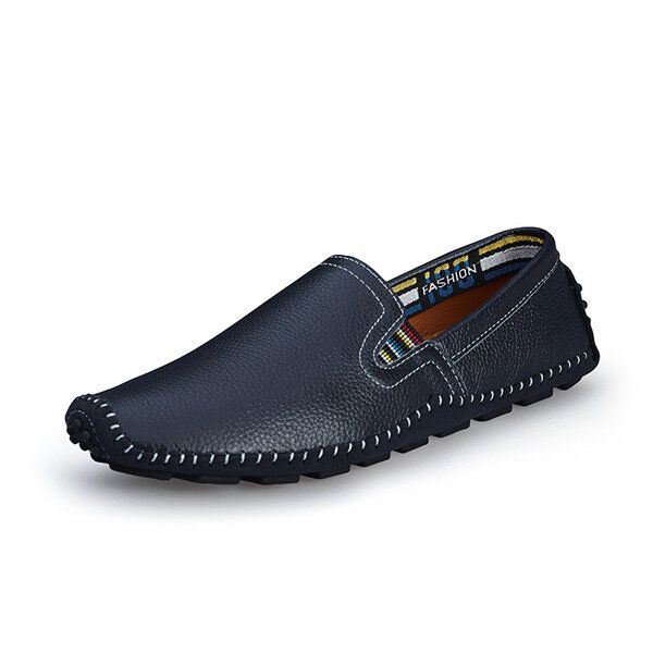 Miehet Nahka Vapaa-ajan Ulkona Ajaminen Slip On Flats Loafers Kengät