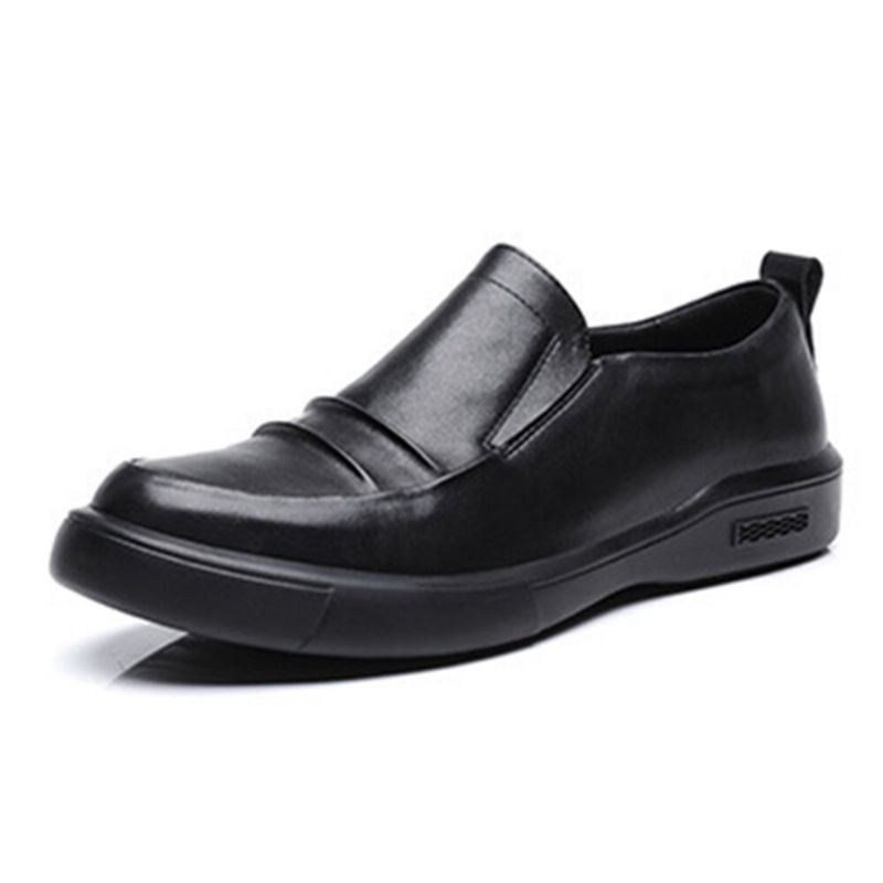 Miesten Aitoa Nahkaa Puhdasta Väriä Business Casual Flats