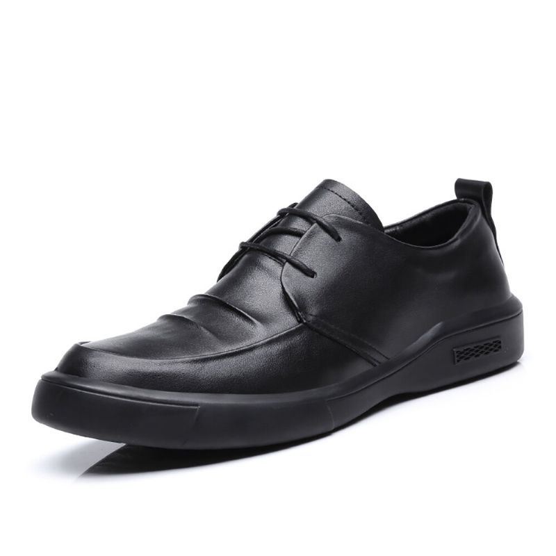 Miesten Aitoa Nahkaa Puhdasta Väriä Business Casual Flats