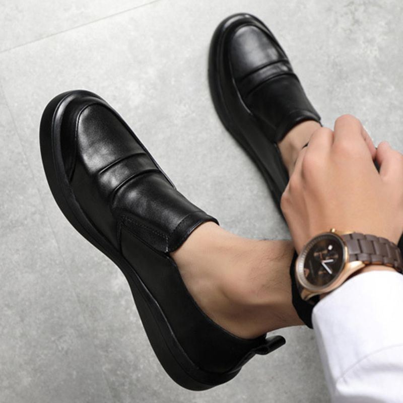 Miesten Aitoa Nahkaa Puhdasta Väriä Business Casual Flats