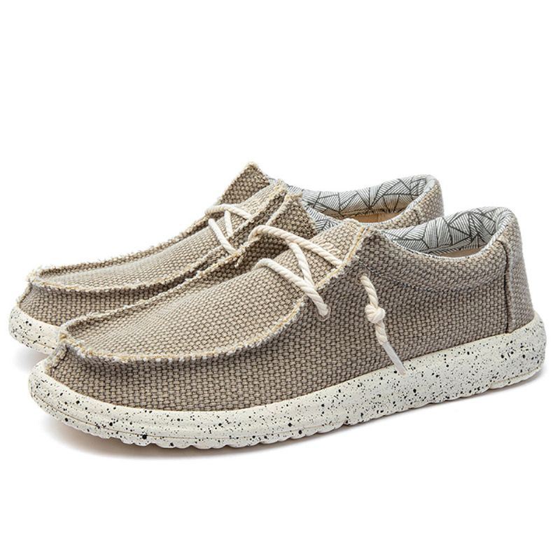 Miesten Canvas Casual Weave Pehmeäpohjaiset Kävelyloaferit