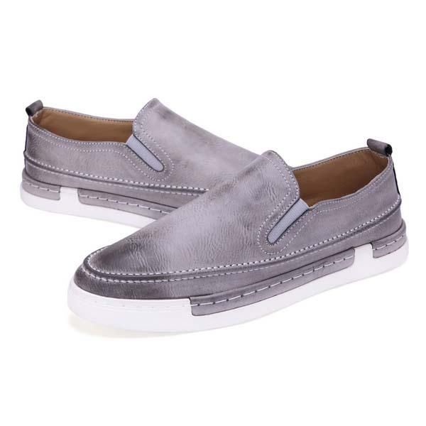 Miesten Muotikengät Pu Pyöreä Toe Slip On Outdoor Tennarit Vintage Style