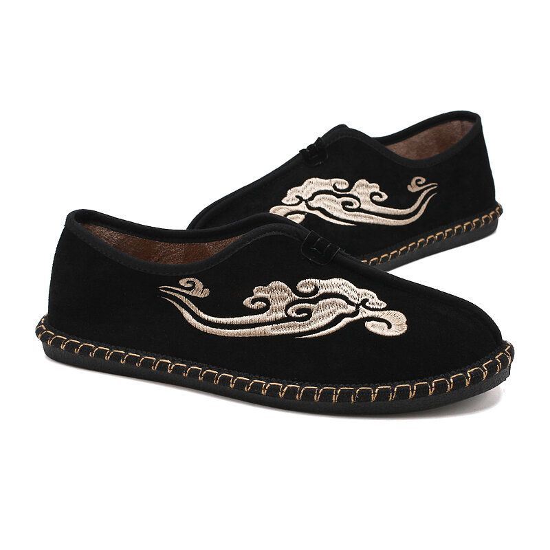 Miesten Retro-kirjonta Mokkanahka Mukavat Slip On Loaferit Vapaa-ajan Ajokengät