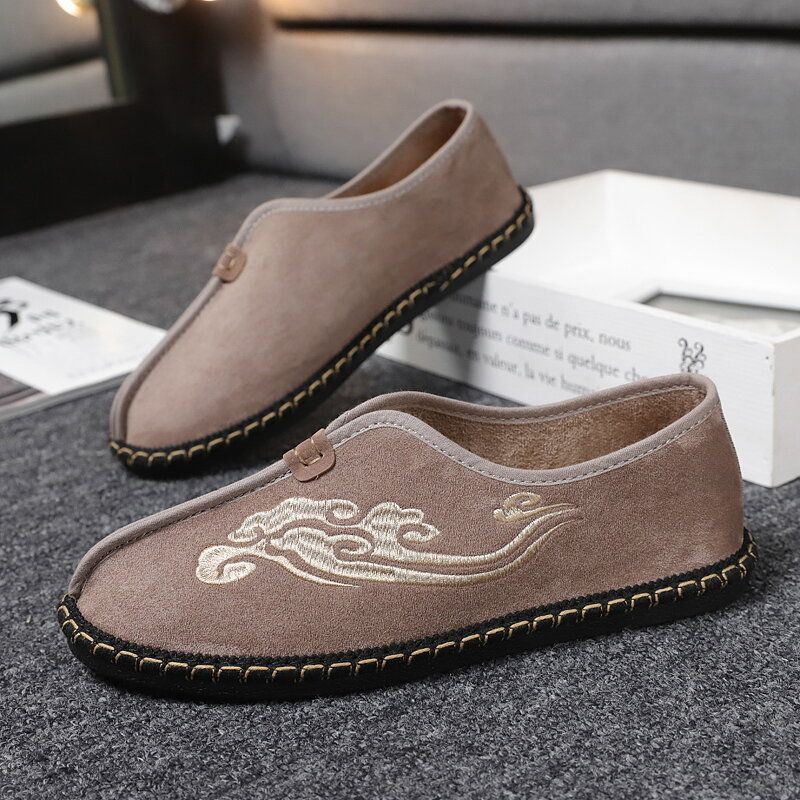 Miesten Retro-kirjonta Mokkanahka Mukavat Slip On Loaferit Vapaa-ajan Ajokengät