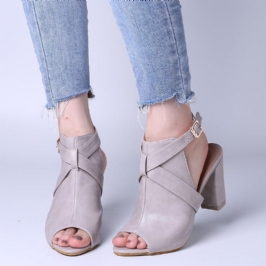 Naisten Peep Toe Slingback Solki Korkeakorkoiset Pumput