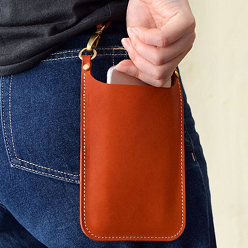 Aito Nahka Vintage Casual Carry 6.1 Tuuman Puhelinlaukku Kolikkolaukku Vyötärölaukku Miehille Naisille