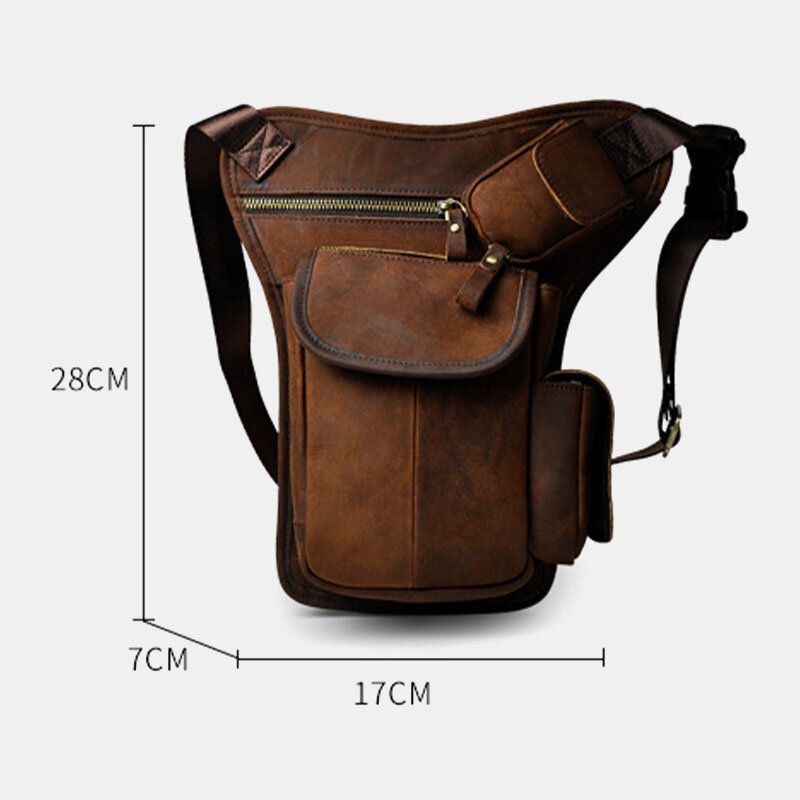 Miesten Aito Nahka Multi-carry Retro 7 Tuuman Puhelinkamera Ulkokäyttöön Vyötärölaukku Crossbody Laukku