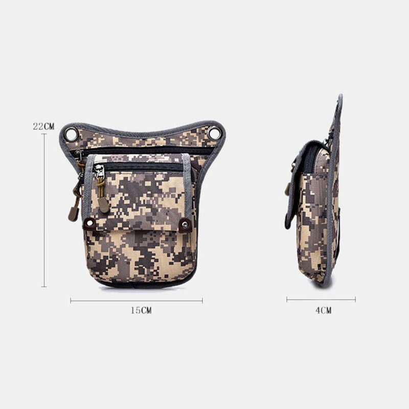 Miesten Nylon Naamiointi Tactical Outdoor Sport Monitoimi Vedenpitävä Vyötärölaukku Jalkalaukku Olkalaukku Ratsastukseen