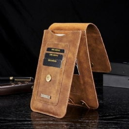 Miesten Tekonahkainen Vintage-korttikotelo Vyötärölaukku Puhelinlaukku